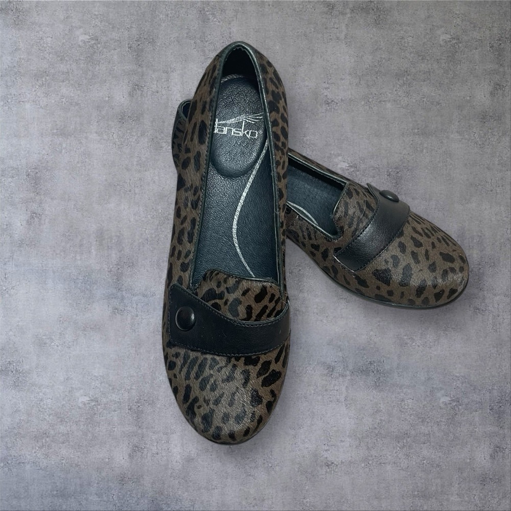 DANSKO Olena‎ Ballet Flats Slip On Shoes Cheetah Leopard Womens 37 6.5-7 Comfort